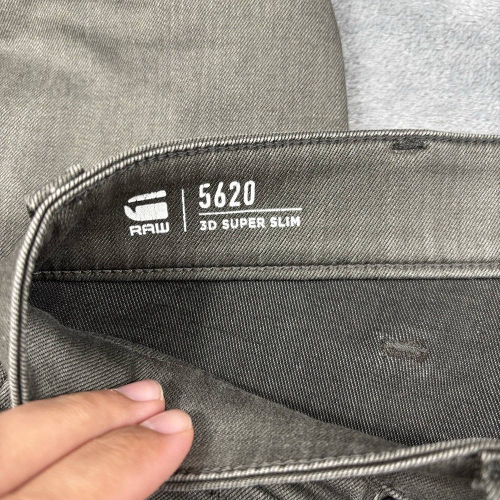 G-STAR 5620 3D Super Slim Coj Jeans Men's 36x32 Olive Denim Zip Fly Stretch - Picture 2 of 8
